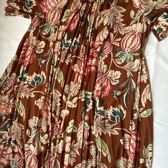 Anthropologie Red and Pink Ruffled Tiered Midi Sundress - Picture 8 of 9